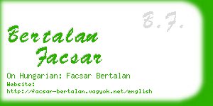 bertalan facsar business card